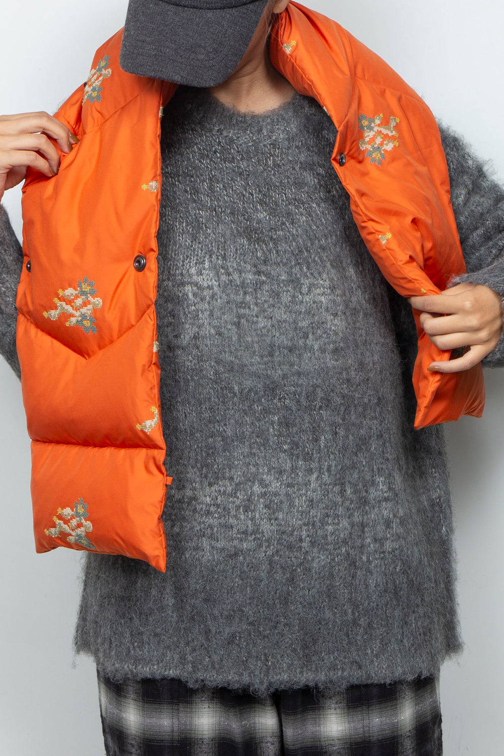 "NOSTALGIA" Multi-Way Down Scarf ORANGE