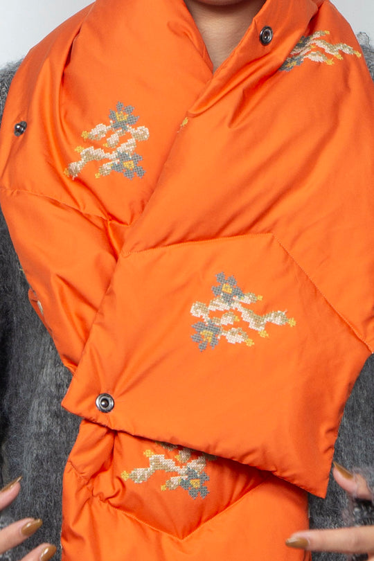 "NOSTALGIA" Multi-Way Down Scarf ORANGE