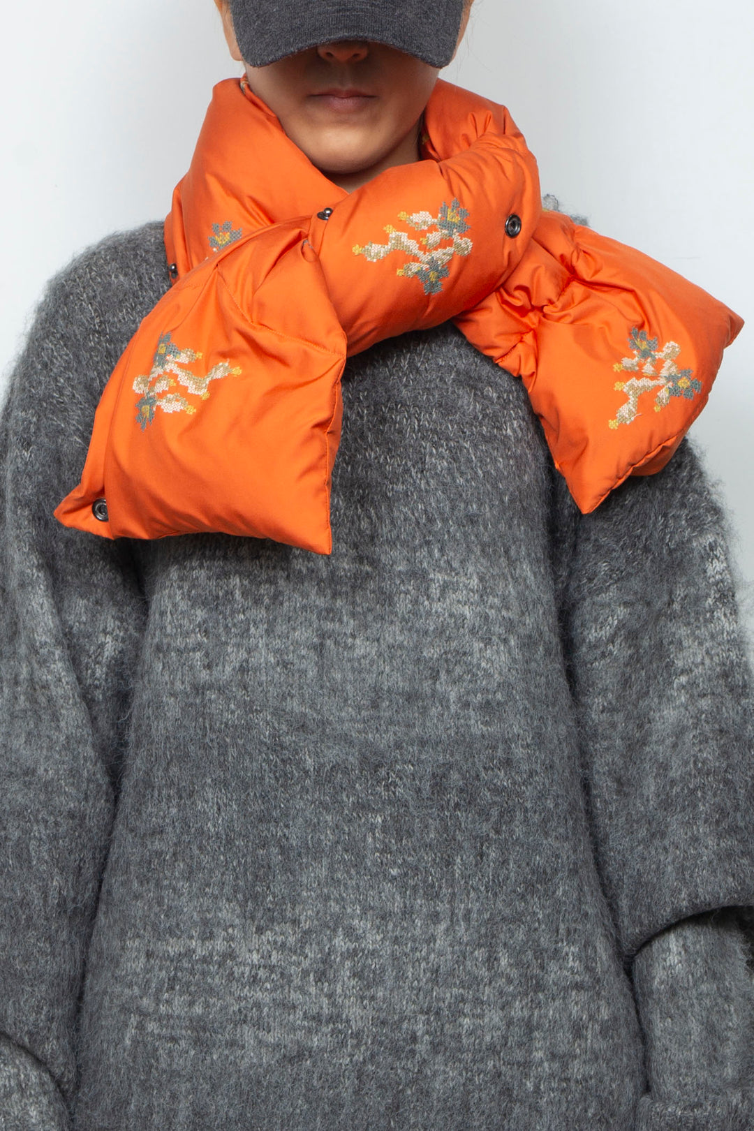 "NOSTALGIA" Multi-Way Down Scarf ORANGE