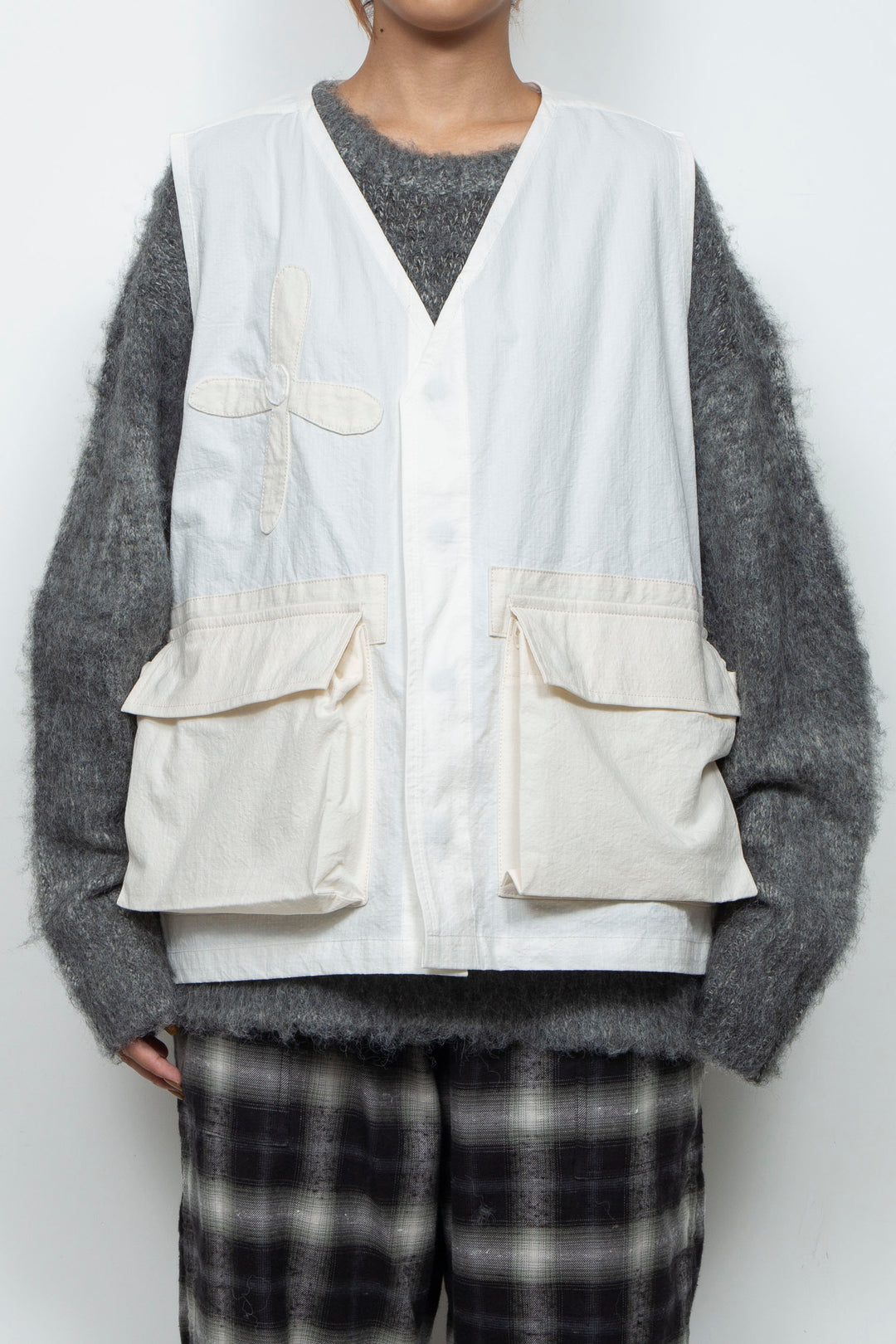 flower vest white