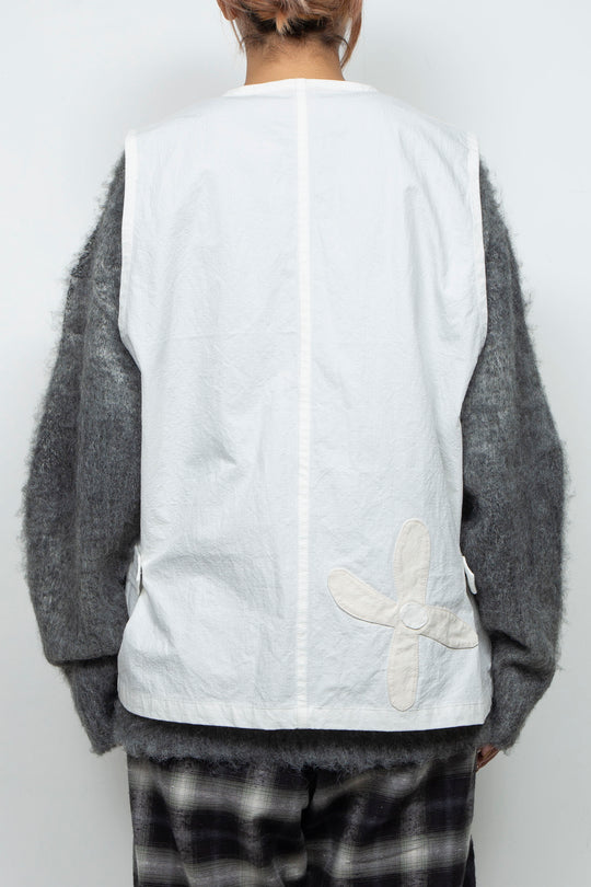 flower vest white