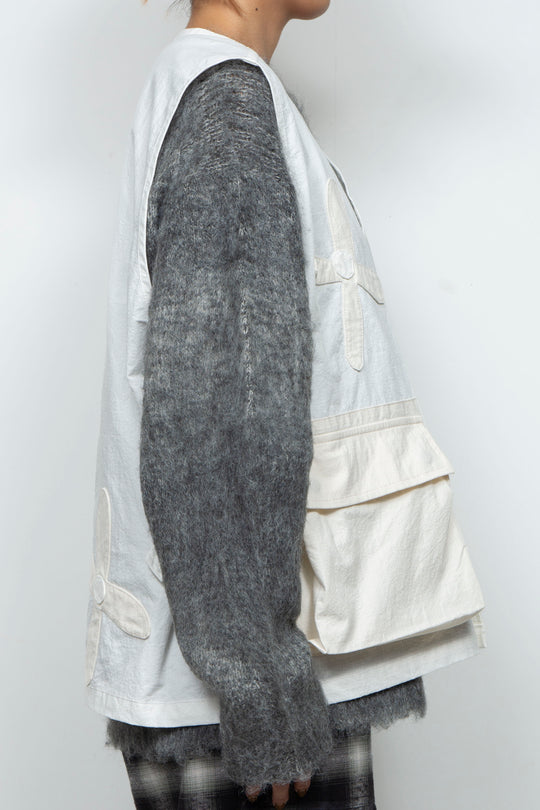 flower vest white