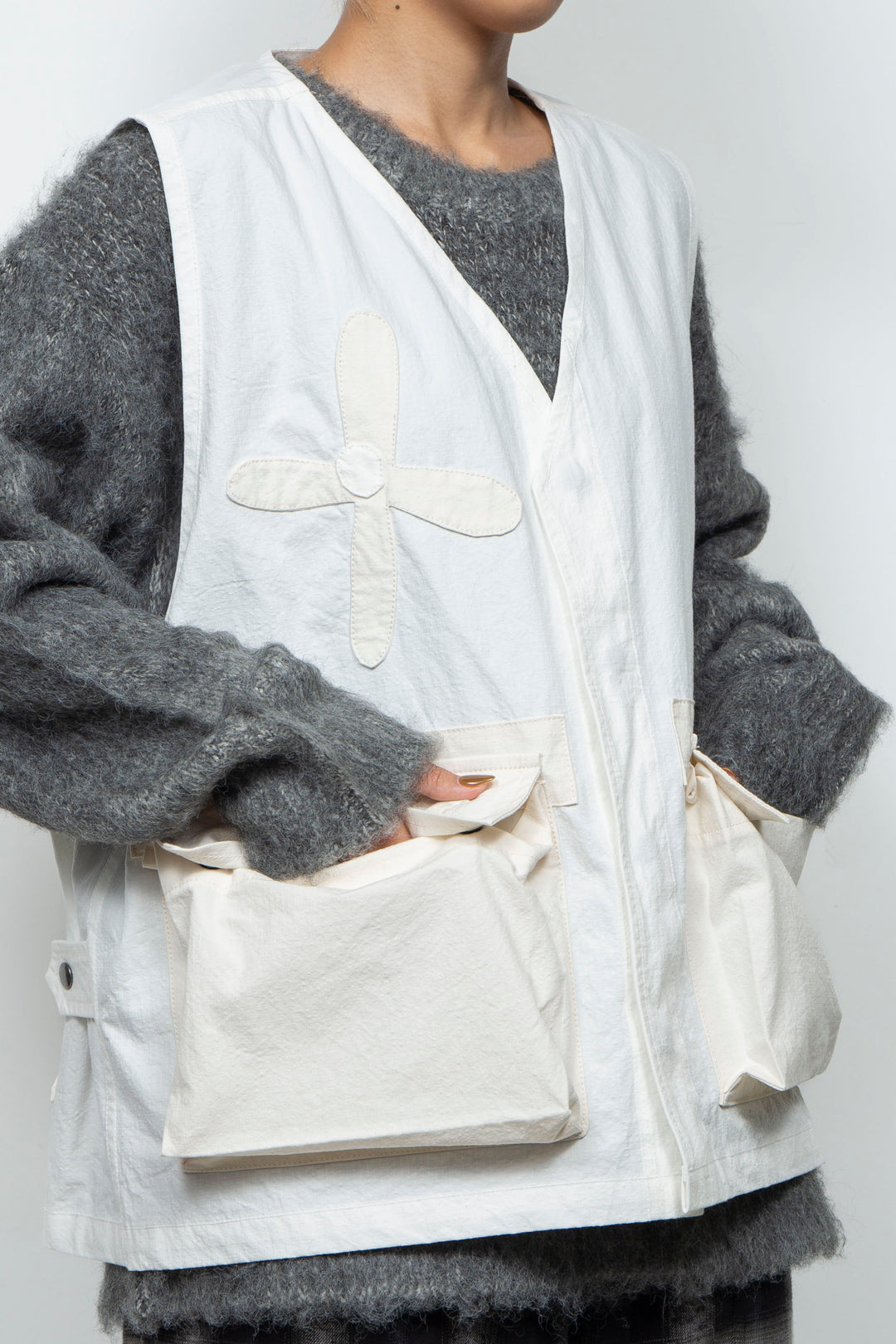 flower vest white