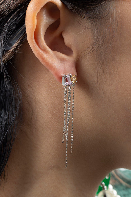 Breaking Chain Earrings (Ametrine, Citrine)