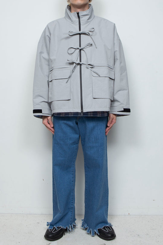 FRONT RIBBON JACKET LIGHT GRAY