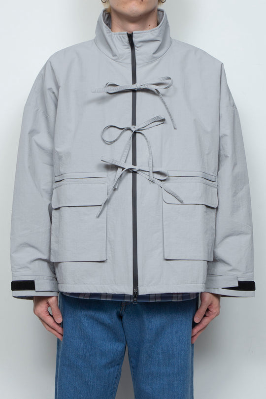 FRONT RIBBON JACKET LIGHT GRAY