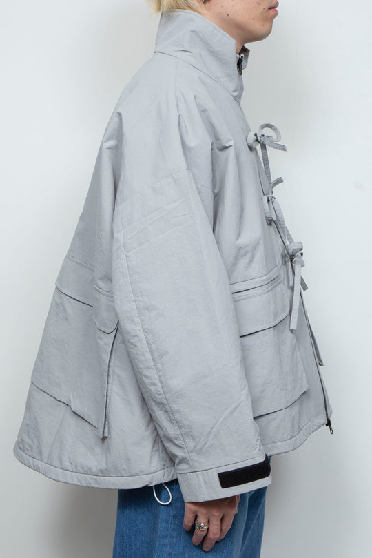 FRONT RIBBON JACKET LIGHT GRAY