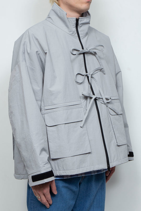 FRONT RIBBON JACKET LIGHT GRAY