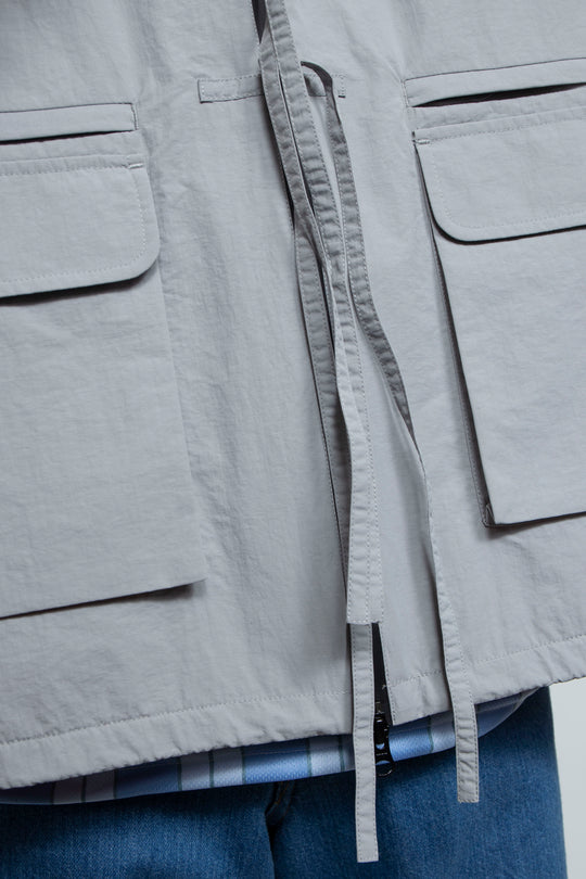 FRONT RIBBON JACKET LIGHT GRAY