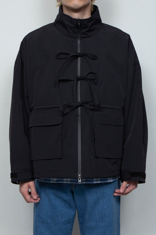 FRONT RIBBON JACKET LIGHT BLACK