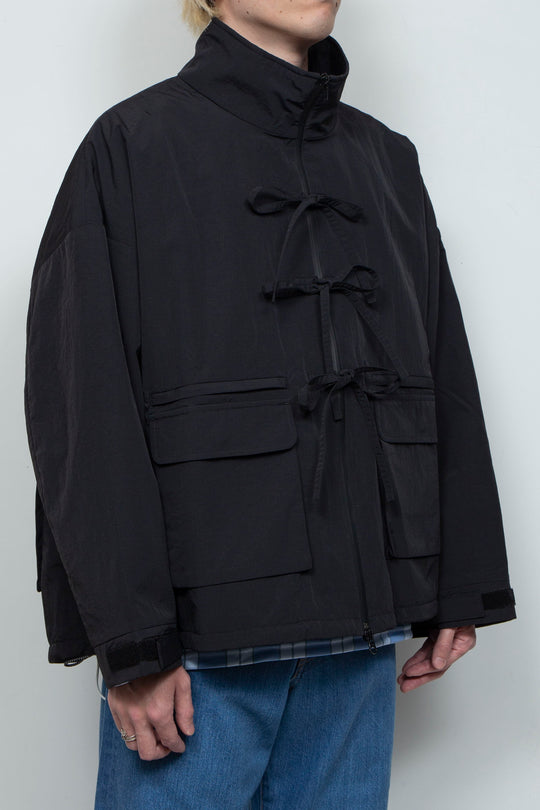 FRONT RIBBON JACKET LIGHT BLACK