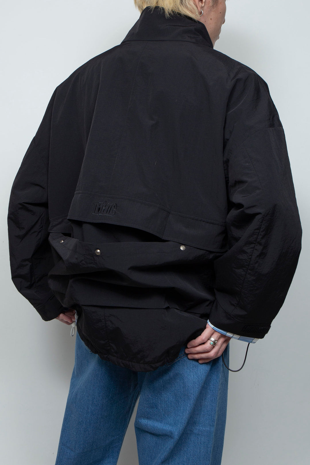 FRONT RIBBON JACKET LIGHT BLACK