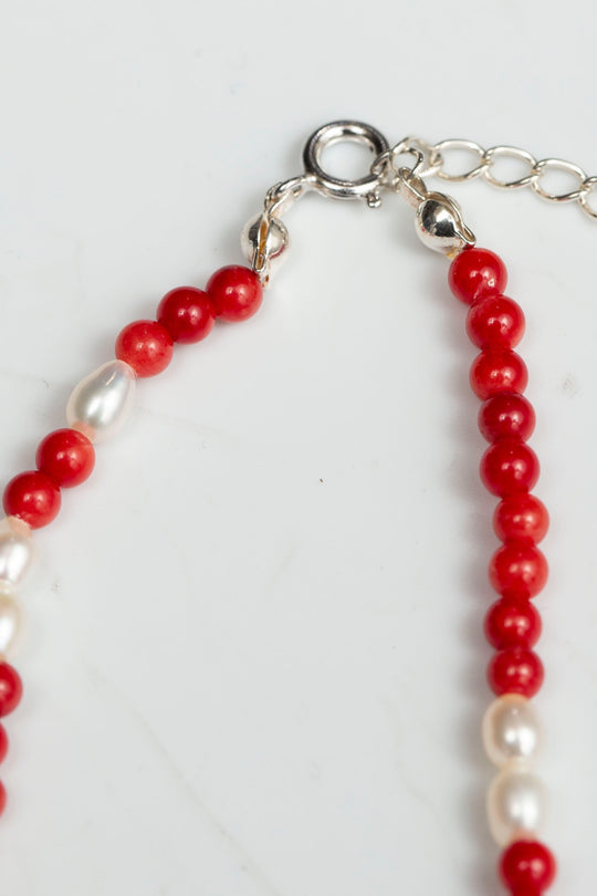 パールと珊瑚のネックレス