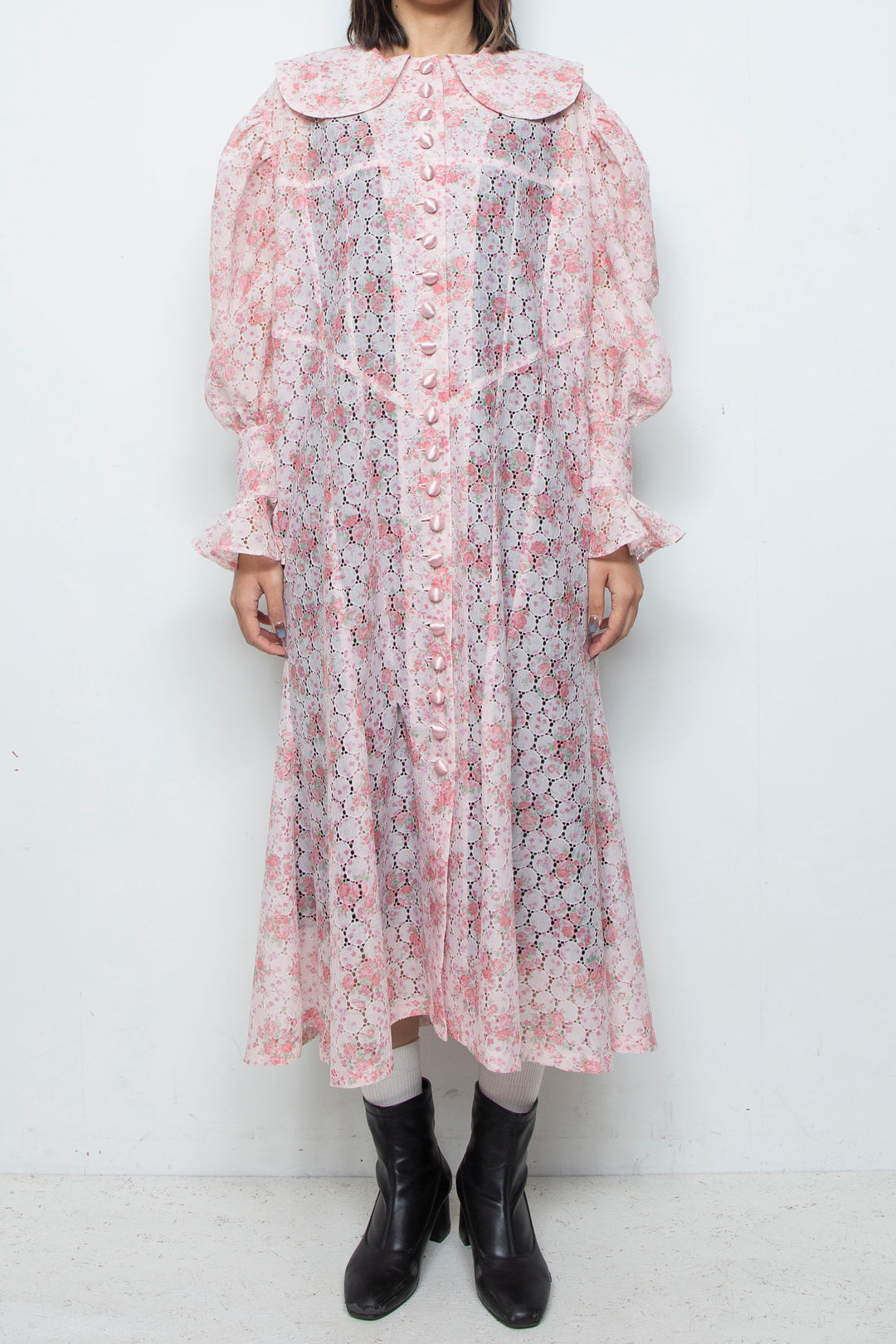 Flower Lace Shirt Dress