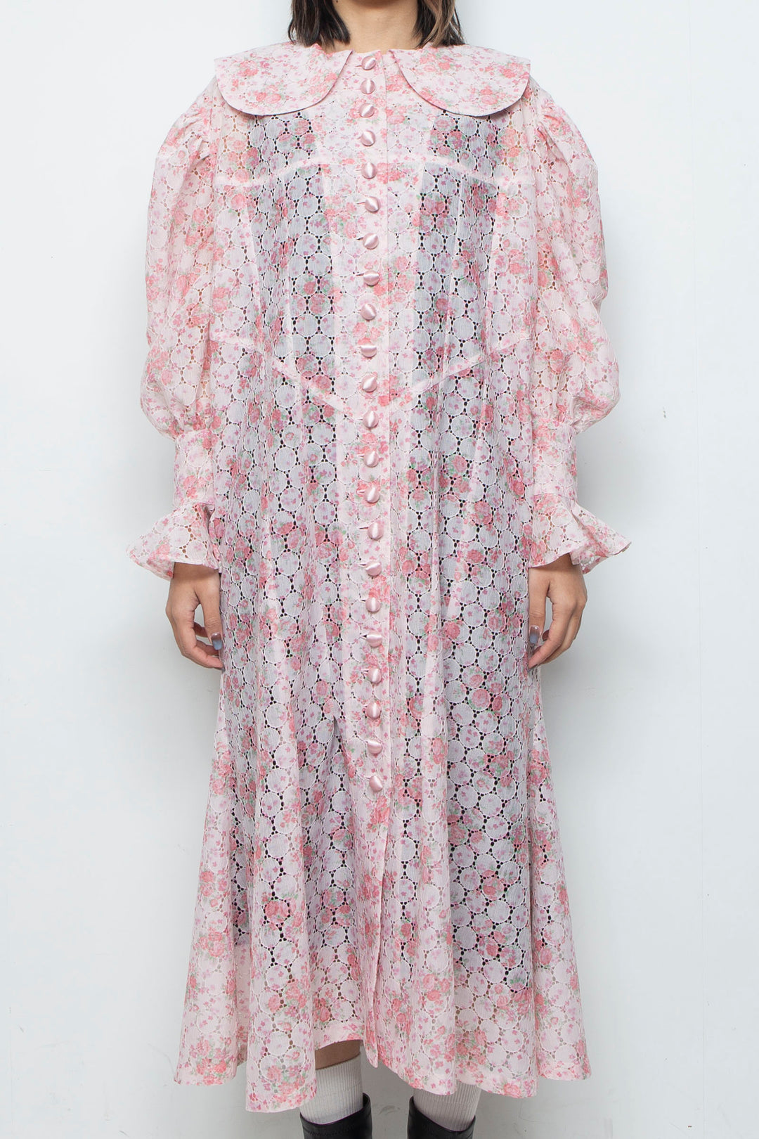 Flower Lace Shirt Dress