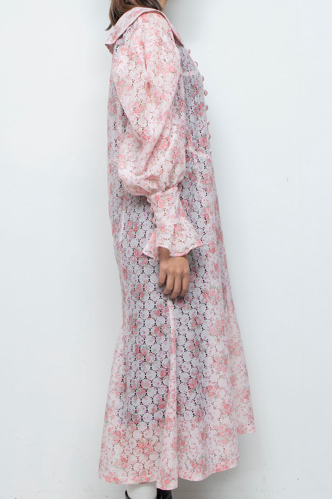 Flower Lace Shirt Dress