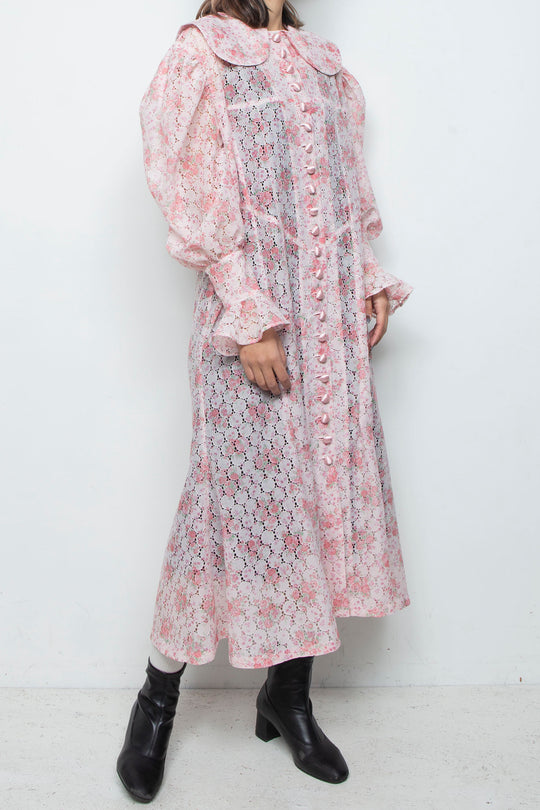 Flower Lace Shirt Dress
