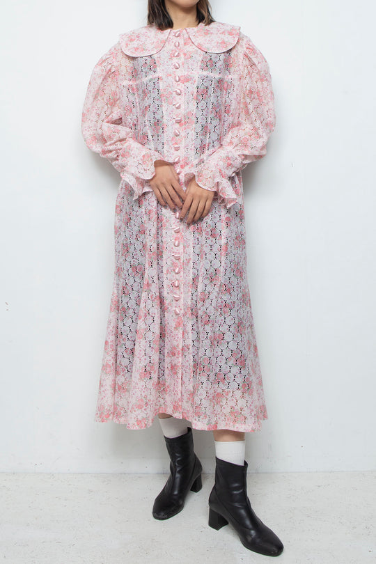 Flower Lace Shirt Dress