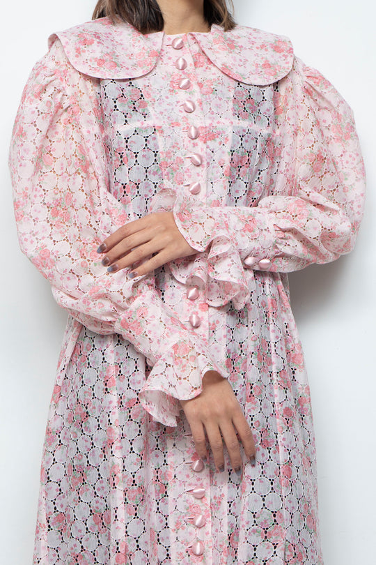 Flower Lace Shirt Dress