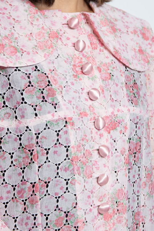 Flower Lace Shirt Dress