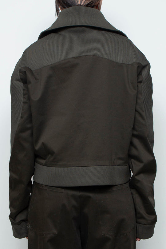 Threaded splicing large lapel zipper jacket