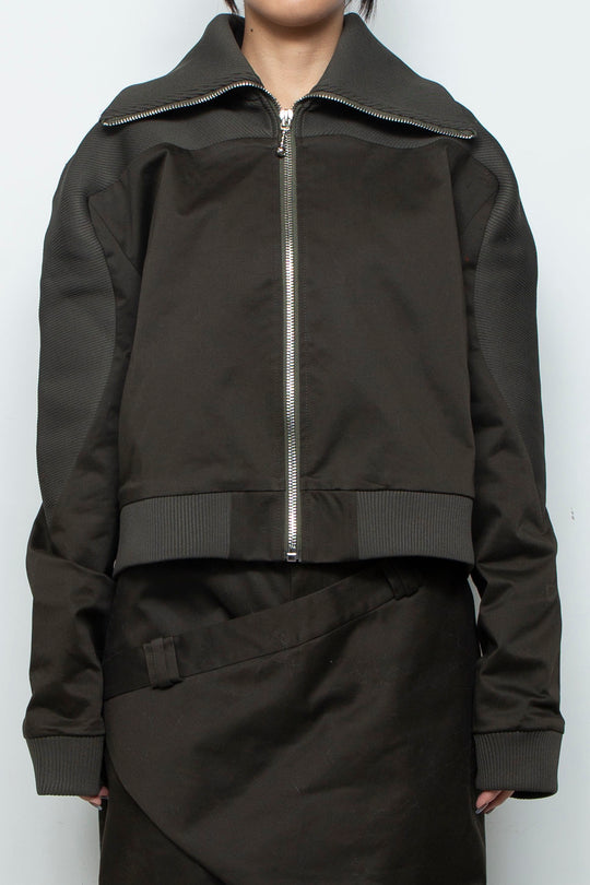 Threaded splicing large lapel zipper jacket