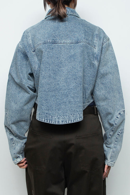 Blue denim short jacket