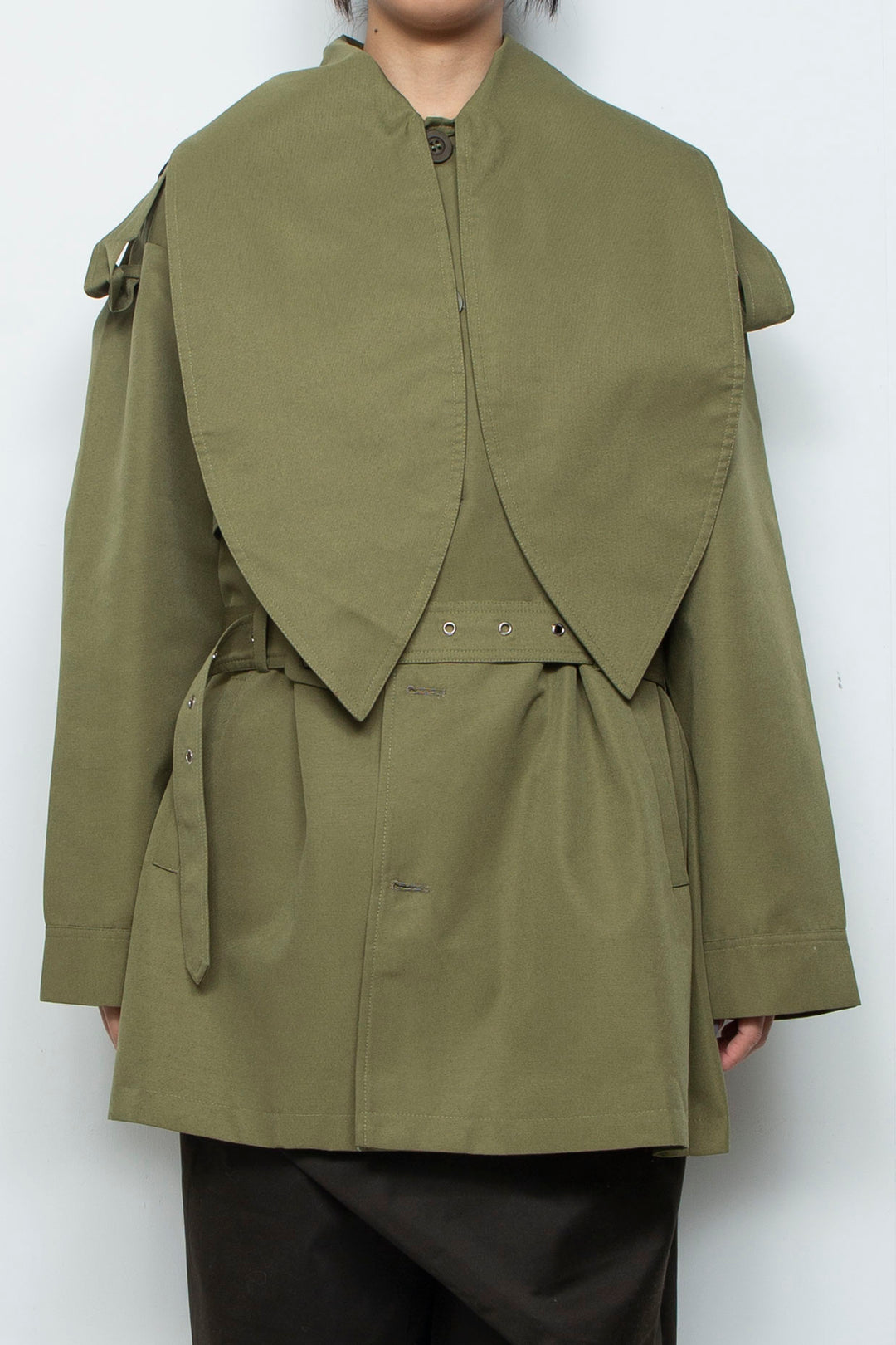 Big bow tie silhouette windbreaker jacket