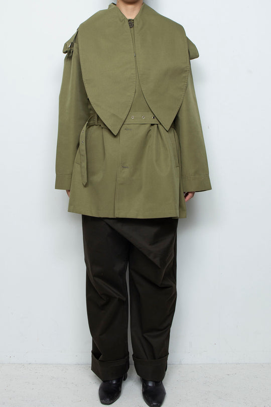 Big bow tie silhouette windbreaker jacket