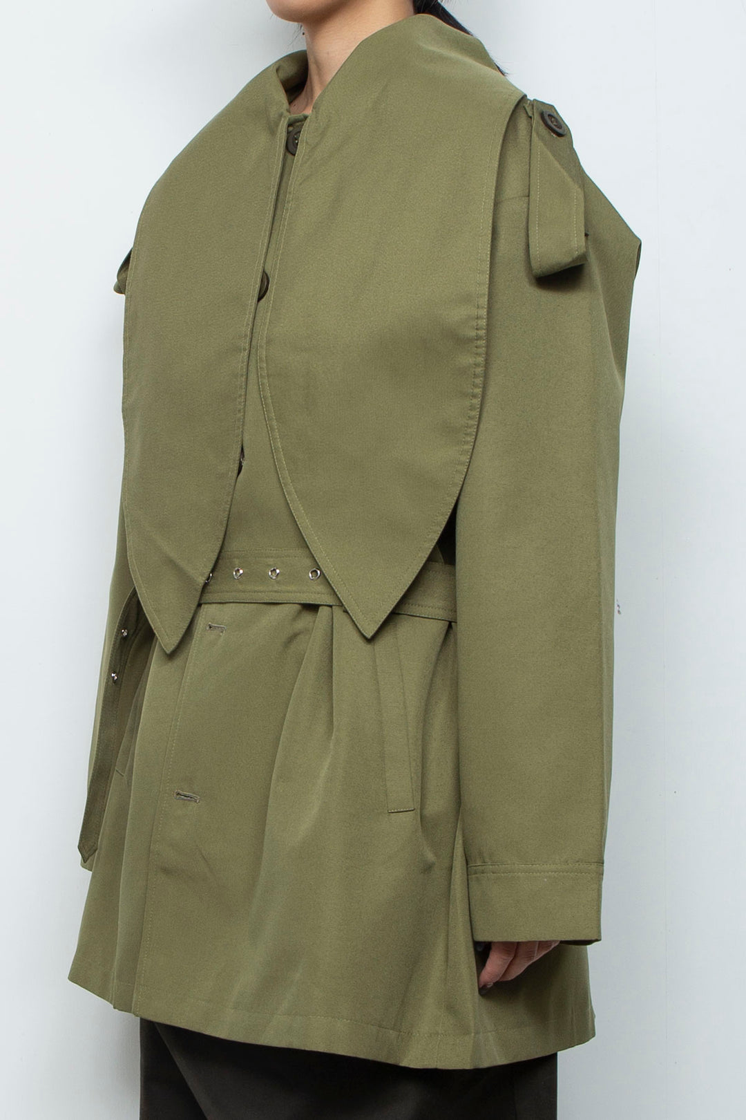 Big bow tie silhouette windbreaker jacket