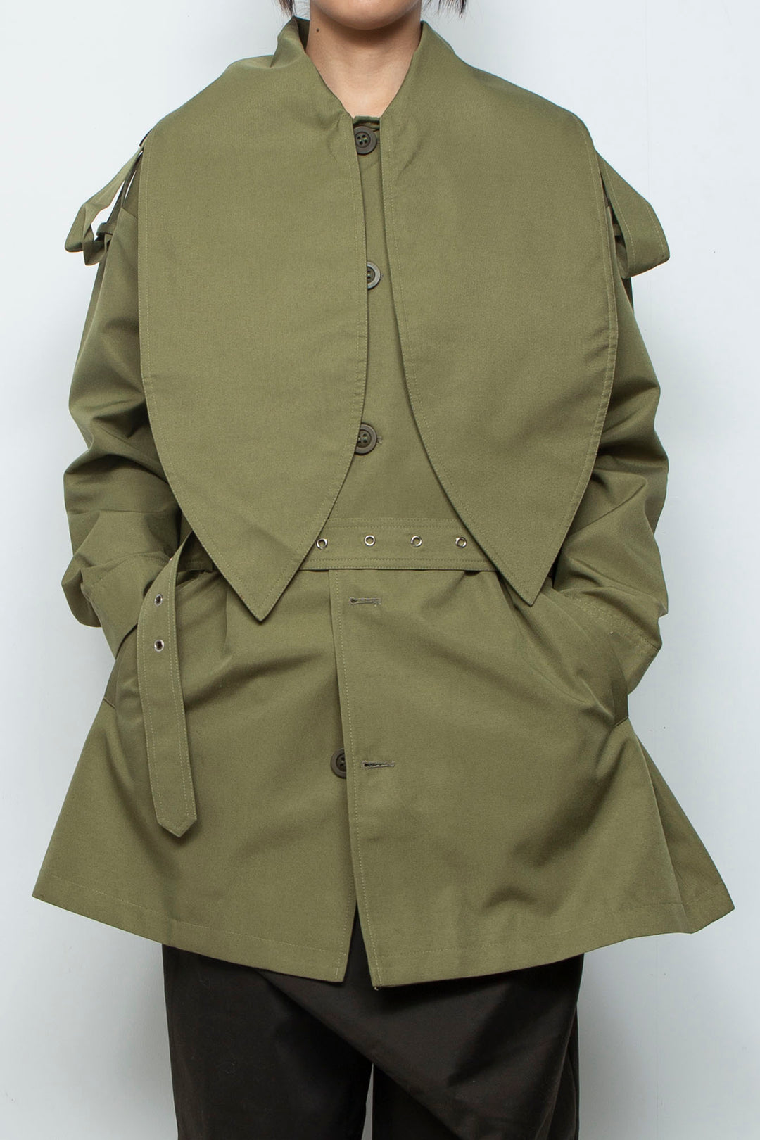 Big bow tie silhouette windbreaker jacket