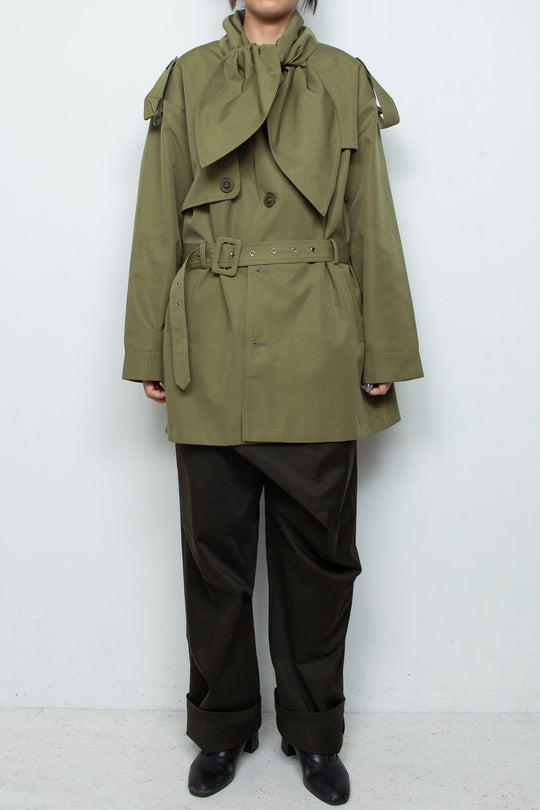 Big bow tie silhouette windbreaker jacket