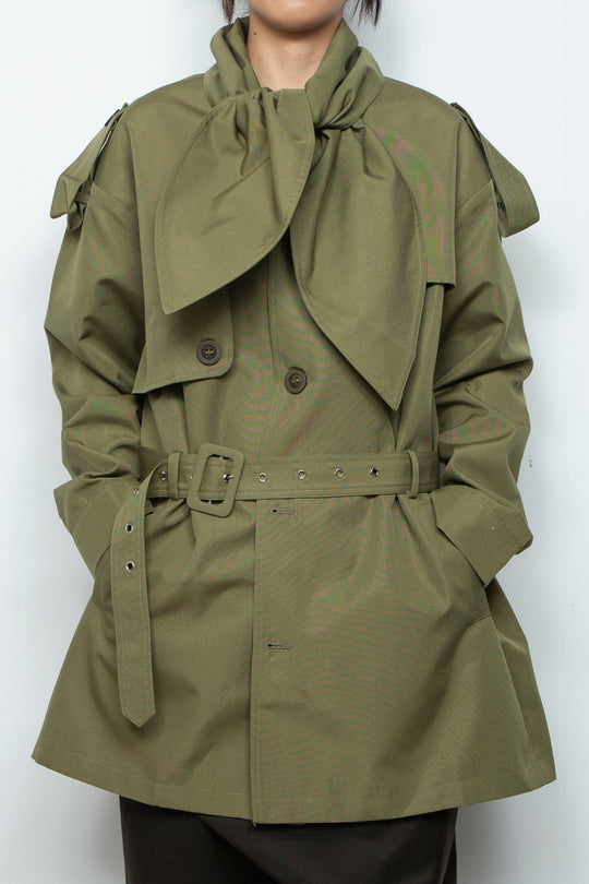 Big bow tie silhouette windbreaker jacket