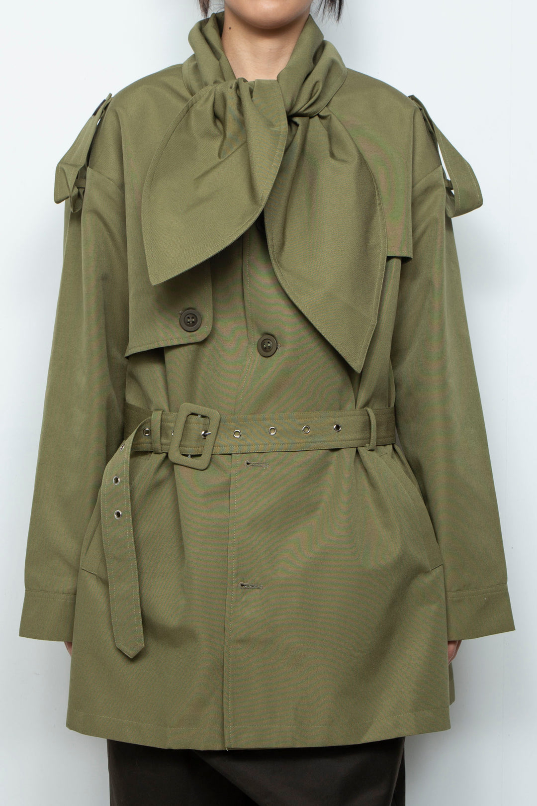 Big bow tie silhouette windbreaker jacket