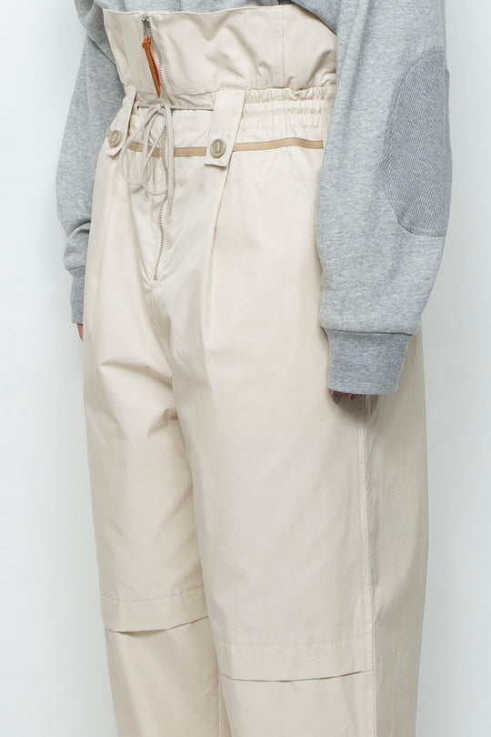 "BIRDLACE" TYPE WFS Modified Front Zip Trousers IVORY