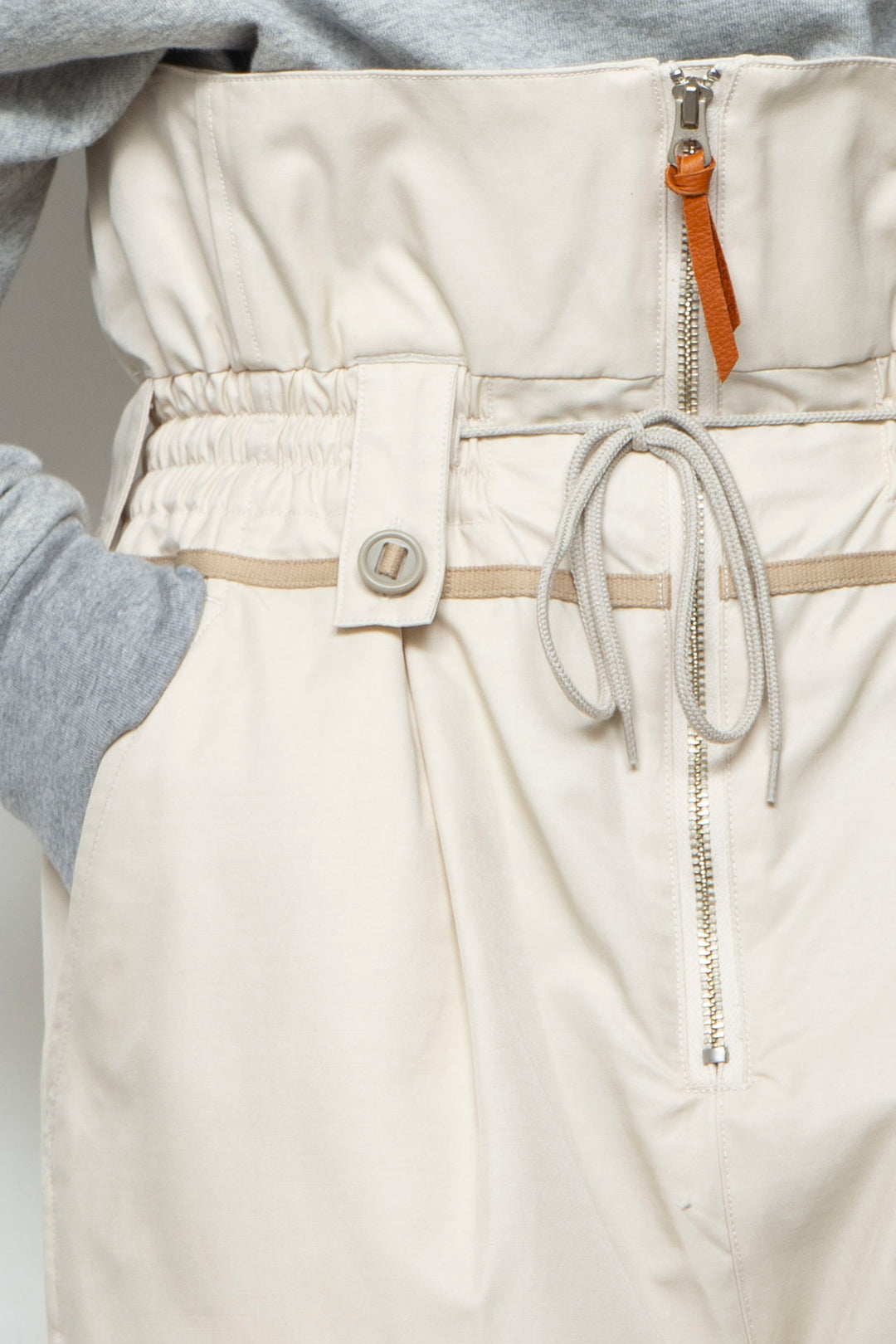 "BIRDLACE" TYPE WFS Modified Front Zip Trousers IVORY