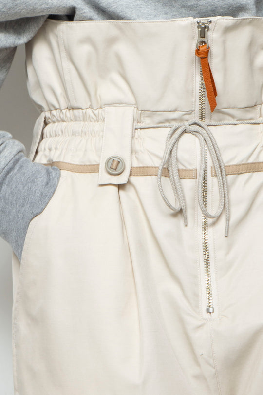 "BIRDLACE" TYPE WFS Modified Front Zip Trousers IVORY