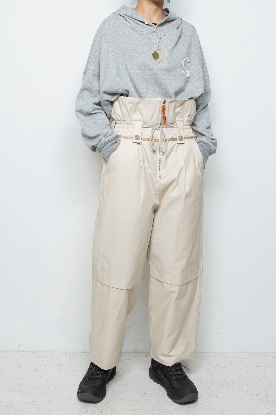 "BIRDLACE" TYPE WFS Modified Front Zip Trousers IVORY