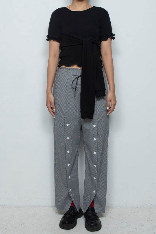 Random Rib Bra Sleeve Top Black