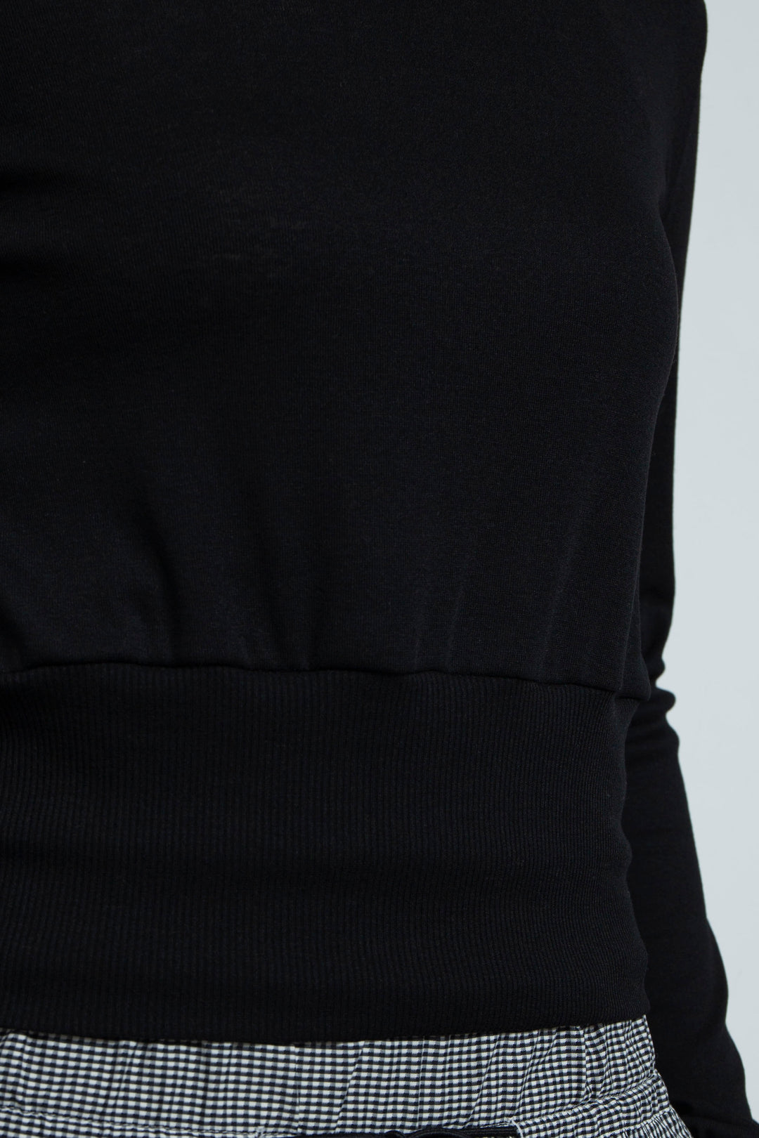 Waist Mark Sheer knit Top Black