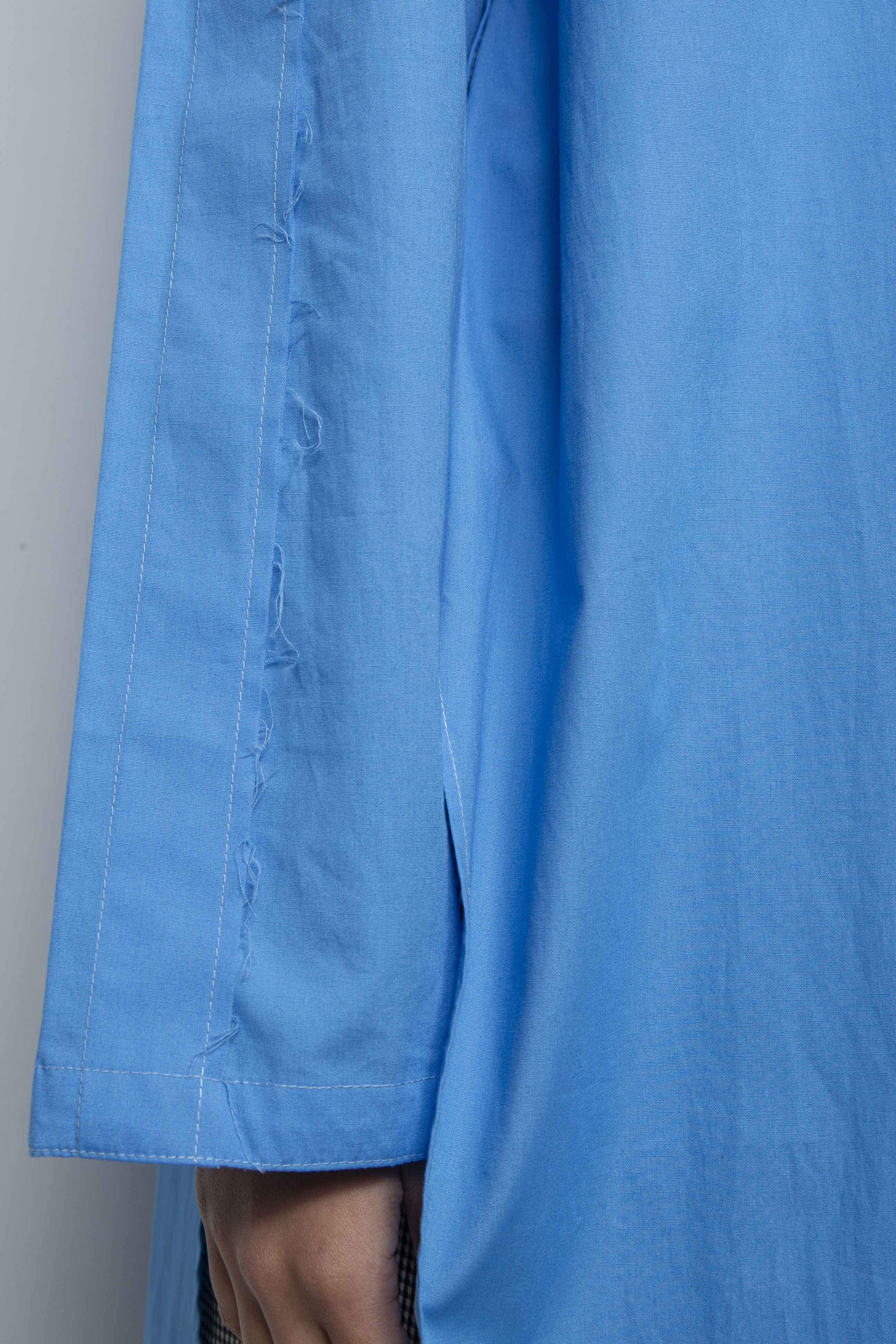 Wing High Slit Long Shirt Blue / raiMu（ライム）通販・店舗 渋谷