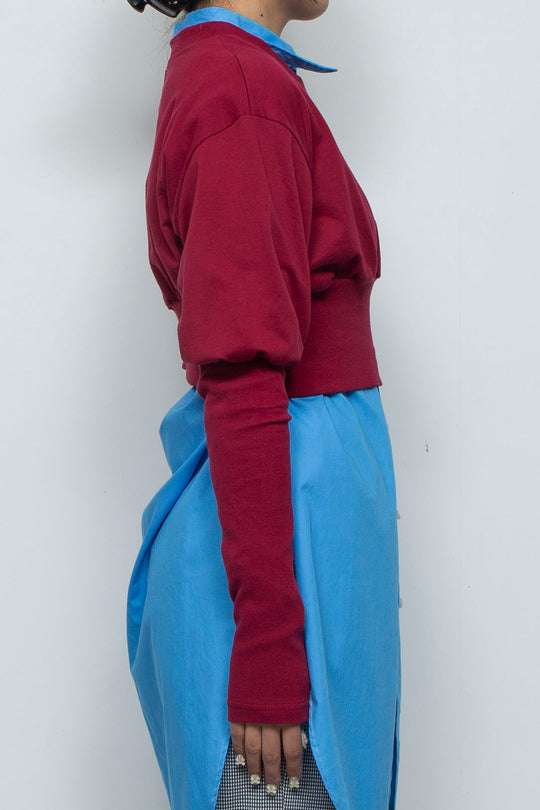 Balloon Short Rib Tops Red