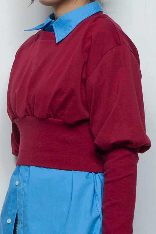 Balloon Short Rib Tops Red