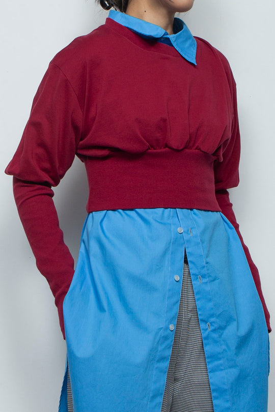 Balloon Short Rib Tops Red