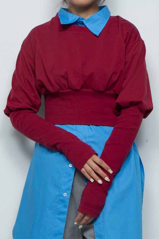 Balloon Short Rib Tops Red