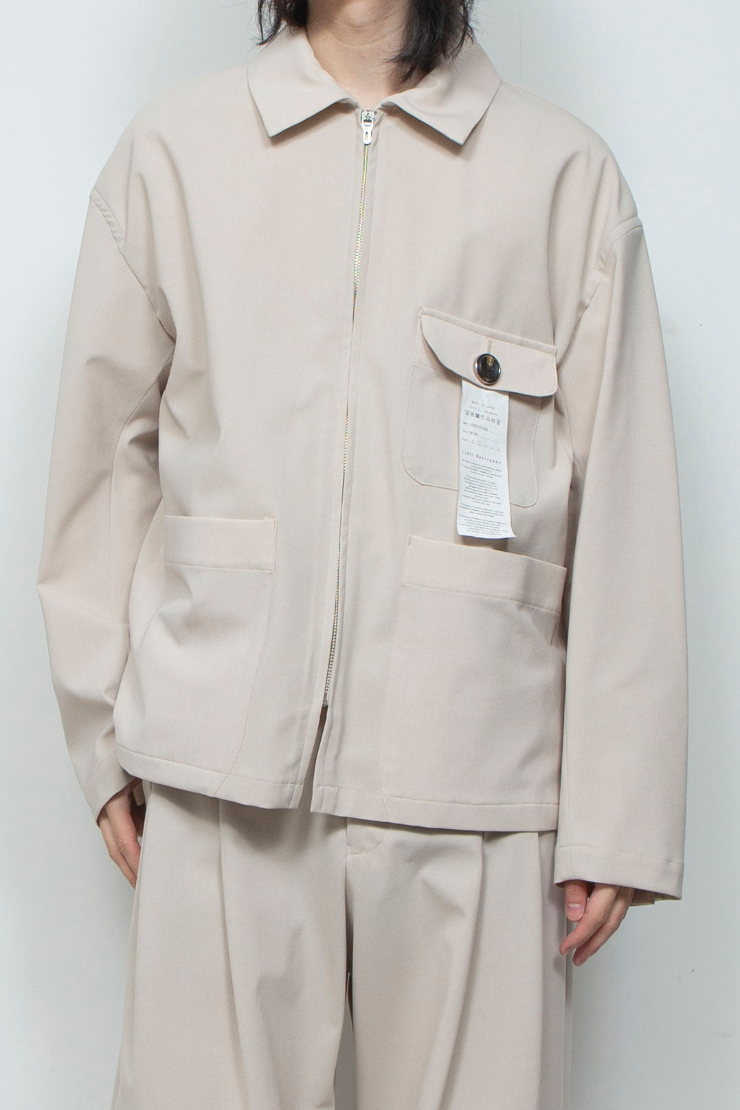 オリジナル3レイヤー ジップフライカバーオール NATURAL