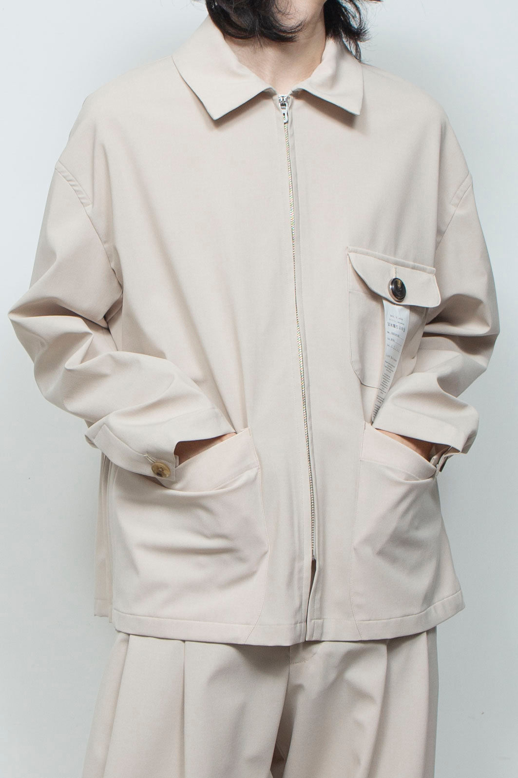 オリジナル3レイヤー ジップフライカバーオール NATURAL