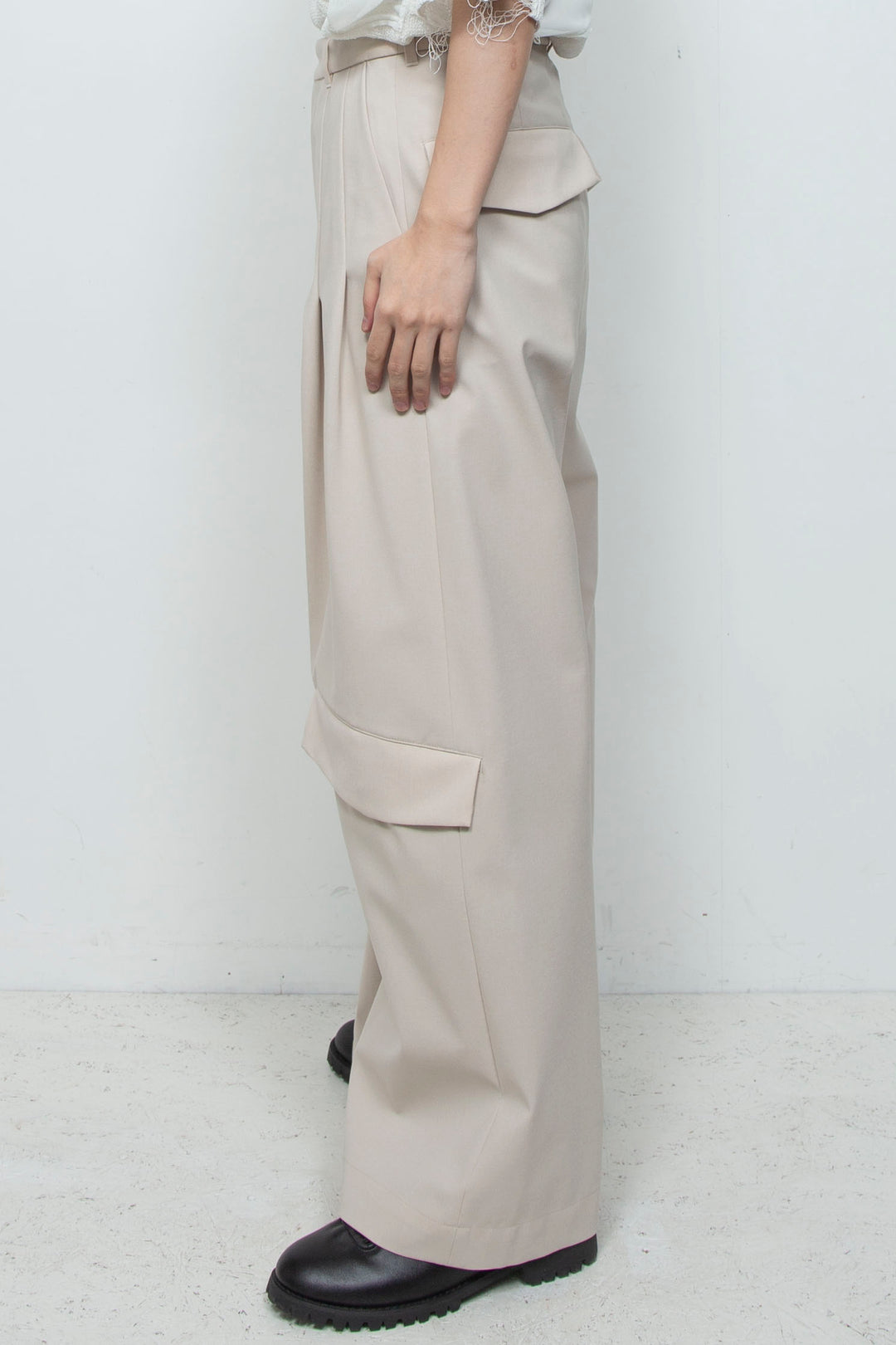 オリジナル3レイヤー シンフラップバギートラウザー NATURAL