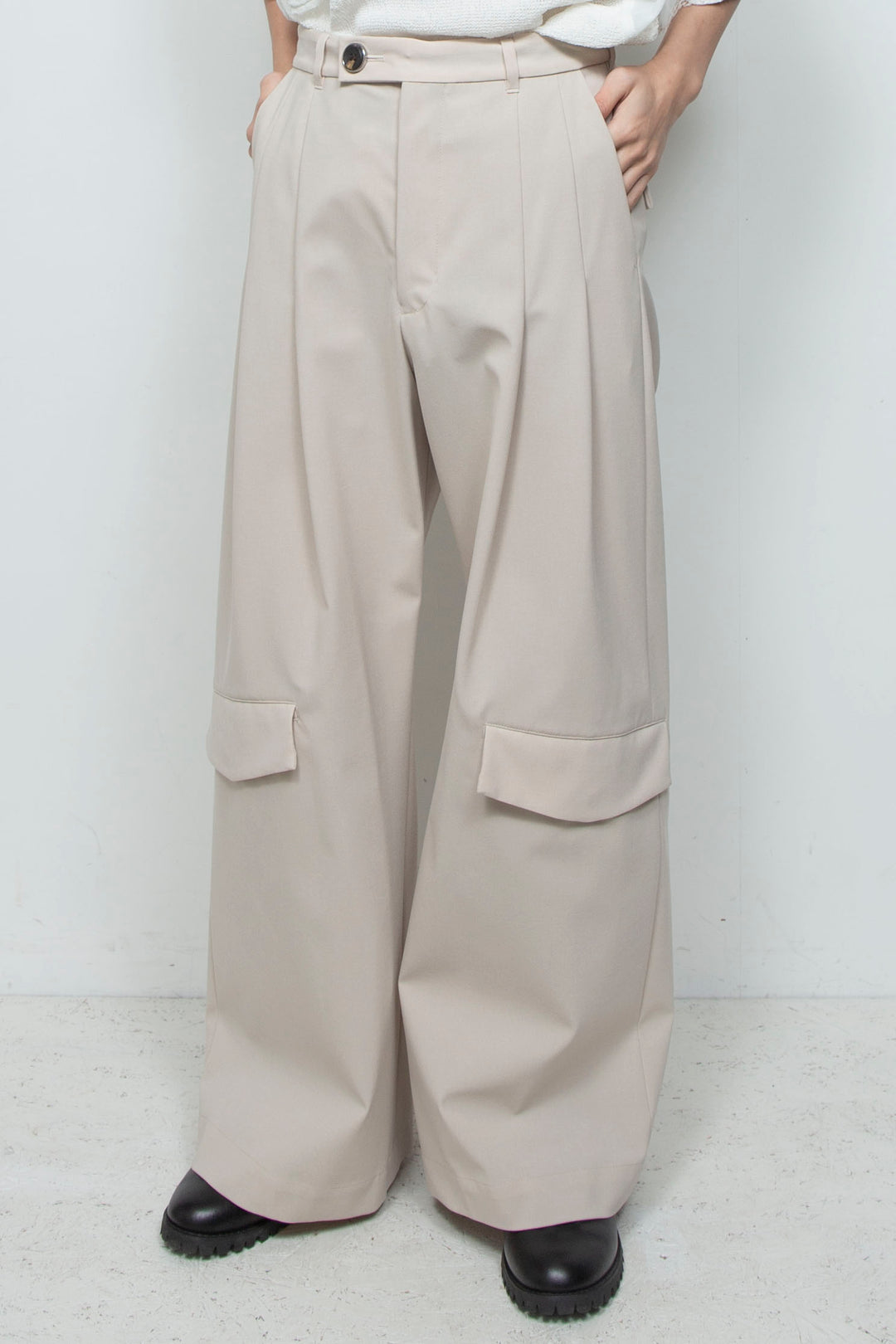 オリジナル3レイヤー シンフラップバギートラウザー NATURAL