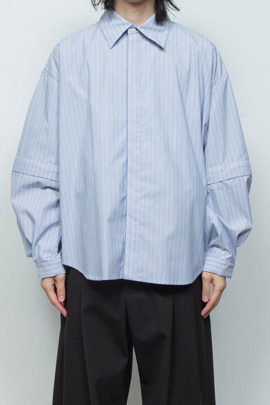 プライムフレックス デタッチャブルスリーブシャツ SAX STRIPE